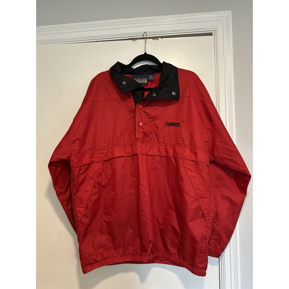 Harvard Square Vintage 90s Smirnoff Windbreaker Sz:L Red Pullover Nylon